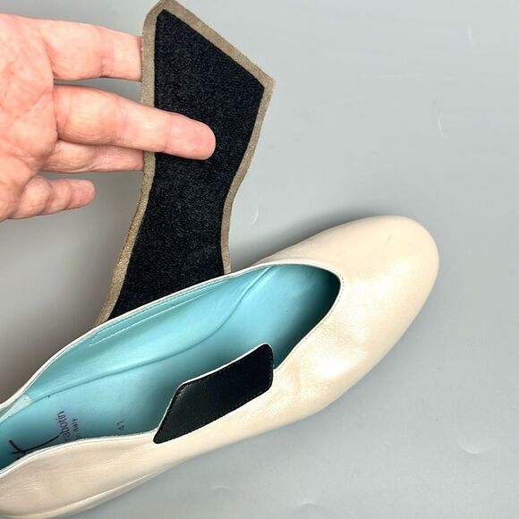 Thierry Rabotin Abra Mary Jane Shoes Leather low Wedge Off White EUR 41 US 10,5 - Picture 9 of 14